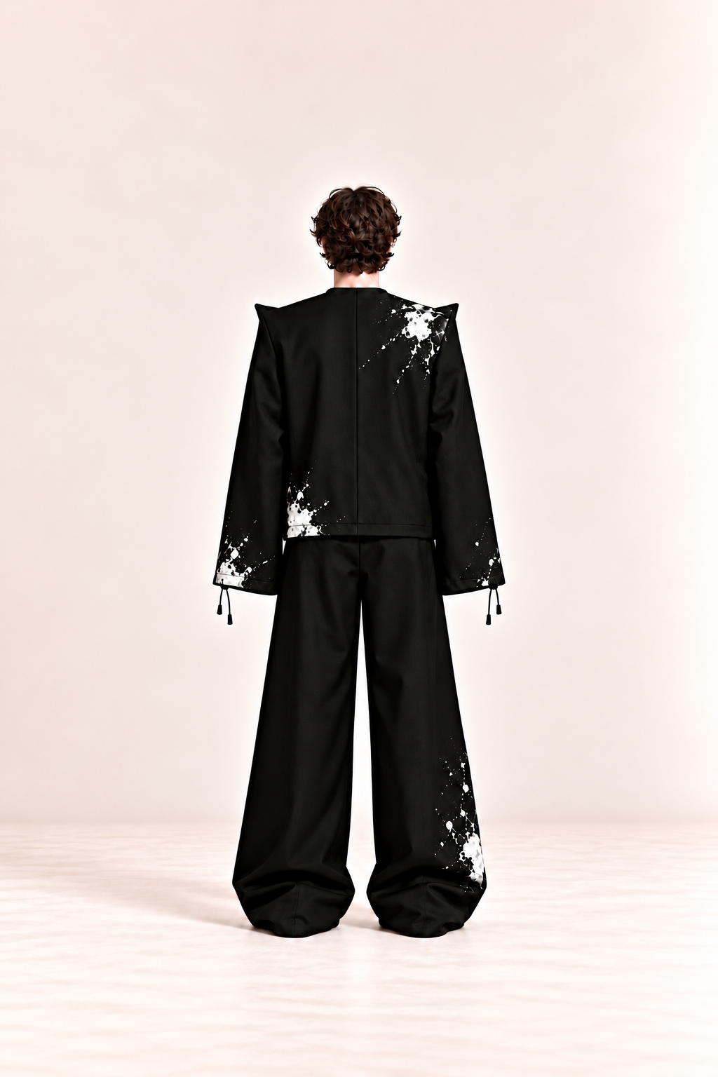EnXora Sculpted Set — White Splash, back view